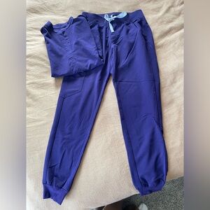 Figs purple. XS Zamora joggers and XXS Rafaela top